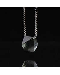 OM D'EON Grounding Force #2 Necklace // Green Fluorite Crystal - Black