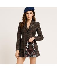 CSHEON - Celia Lace Up Plaid - Lyst