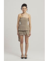 Pcfg - Linen Blend Strap Top - Moon Rock - Lyst