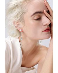 Classicharms - Crystal And Silver Bead Drop Earrings - Lyst