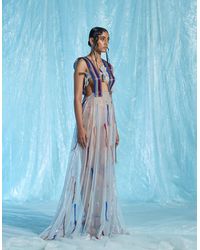 AKHL - Lurex Glass Dress With Fringes - Lyst