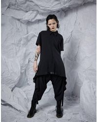 INF - Layered Transformable Short Sleeve Shirt With Straps - Lyst