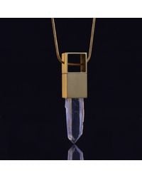 OM D'EON Focused Intention Necklace // Clear Quartz Crystal - Blue