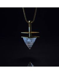 OM D'EON Intuition Necklace // Apophyllite Pyramid Crystal - Blue