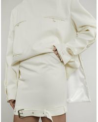 BLIKVANGER - Milky White Belted Skirt - Lyst