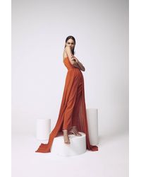 MANNATT GUPTA - Bandeau Jumpsuit With Detachable Trail In Orange - Lyst
