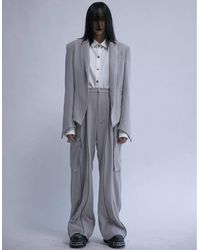 JENN LEE - Sharp Shaped Suit Jacket (grey) - Lyst