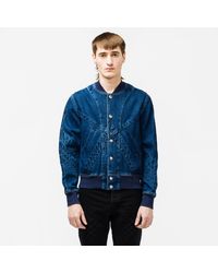 STEFAN COOKE Denim Varsity Jacket - Blue