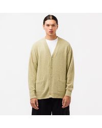 AURALEE Ribbed-knit Cotton Cardigan in Ivory (White) for Men | Lyst