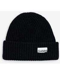Ganni Rib Knit Beanie - Black