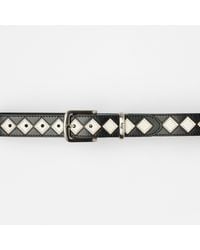 stussy argyle stitch leather belt