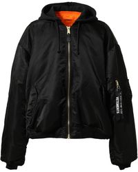 Vetements Hooded Oversized Shell Bomber Jacket in Green for Men | Lyst