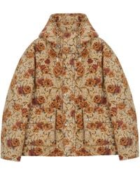 MLVINCE Floral Puffer Jacket - Brown