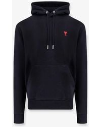 Ami Paris - Cotton Sweatshirt With Iconic Embroidery - Lyst