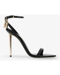 Tom Ford - Leather Sandals With Metal Padlock Detail - Lyst