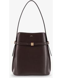 TOTEME - Leather Bucket Bag With Strap On The Front - Lyst