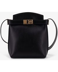 Ferragamo - Leather Crossbody Bag With Gancini Detail - Lyst