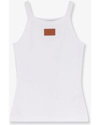 Fendi - Ribbed Cotton Tank Top - Lyst