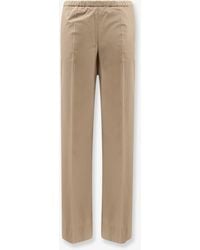 Moncler - Cotton Trousers With Logo Patch - Lyst