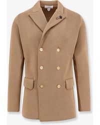 Lardini - Knitted Blazer With Iconic Brooch - Lyst