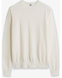 TOTEME - Fine Crew Knit Wool And Silk Blend Sweater - Lyst