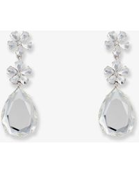 Self-Portrait - Crystal Flower Tiered Earrings - Lyst