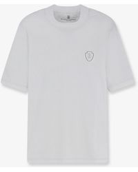 Brunello Cucinelli - Technical Fabric T-Shirt With Front Logo Patch - Lyst