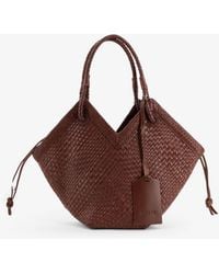 IBELIV - Trinity Medium Vegetable-Tanned Leather Shoulder Bag With A Woven Pattern - Lyst