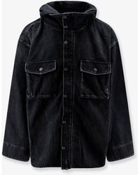 Balenciaga - Denim Jacket With Embroidered Logo On The Front - Lyst
