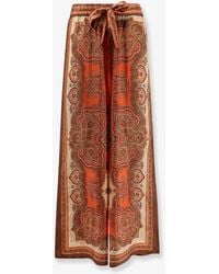 Zimmermann - Mahon Silk Trousers With Paisley Print - Lyst