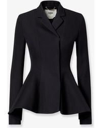 Fendi - Grain De Poudre Wool Blazer - Lyst