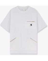 SACAI X CARHARTT WIP - Cotton T-Shirt With Frontal Logo Patch - Lyst