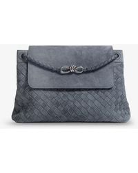 Bottega Veneta - Andiamo Messenger Suede Shoulder Bag With Intrecciato Motif - Lyst