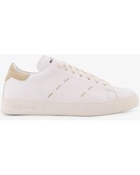 Kiton - Leather Sneakers With Iconic Stitching - Lyst