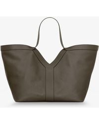 Saint Laurent - Tote Y Hammered Leather Shoulder Bag - Lyst