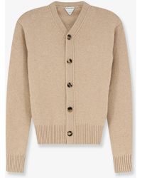 Bottega Veneta - Cashmere Blend Cardigan With Intrecciato Logo Patch - Lyst