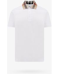 Burberry - Check Collar Polo Shirt - Lyst