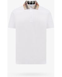 Burberry - Check Collar Polo Shirt - Lyst