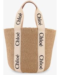 Chloé - Woody Raffia Shoulder Bag - Lyst