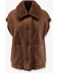 Brunello Cucinelli - Shearling Sleeveless Jacket - Lyst