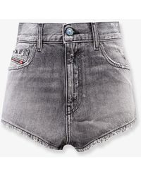 DIESEL - Denim Shorts With A Destroyed Effect - Lyst