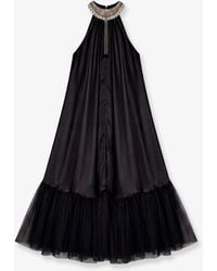Mes Demoiselles - Embellished Tulle-Trim Maxi Dress - Lyst