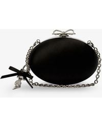 Self-Portrait - Oval Satin Clutch Bag - Lyst