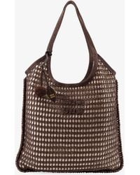 Miu Miu - Crochet Mesh Shopping Bag With Tone-On-Tone Logo On The Front - Lyst