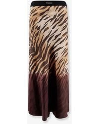 Pinko - Viscose Skirt With Animal Print - Lyst