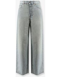 Miu Miu - Cotton Jeans With Logo Lettering Embroidery - Lyst