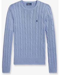 Polo Ralph Lauren - Cotton Sweater With Embroidered Logo On The Front - Lyst