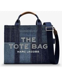 Marc Jacobs - Borsa A Mano The Denim Medium Con Stampa Logo Frontale - Lyst