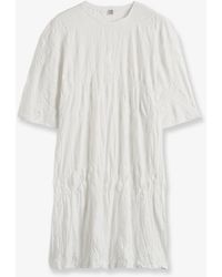 TOTEME - Relaxed Fit Short Cotton Blend Dress - Lyst