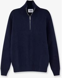 Alpha Studio - Wool And Cashmere Half-Zip Cardigan - Lyst